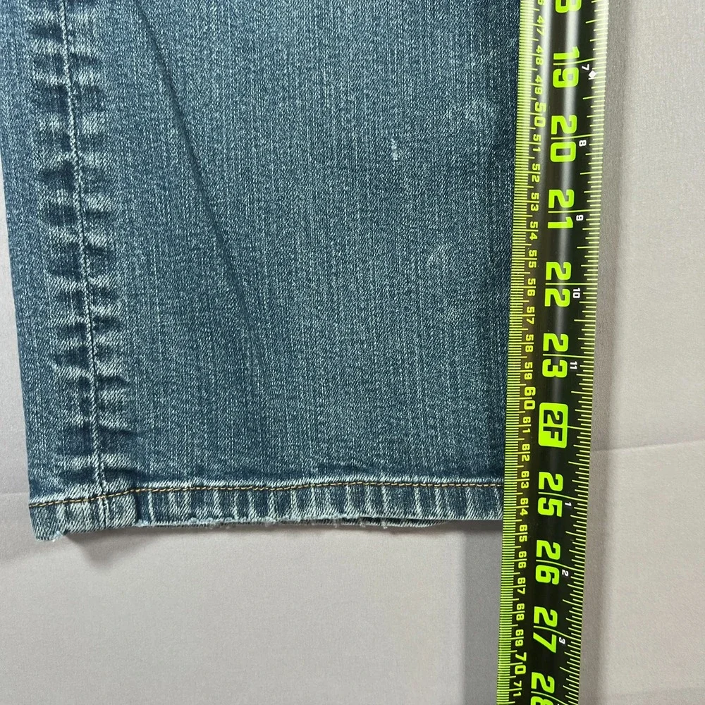 Levi's 514 Straight Fit Cropped Jeans Mens 34x29 Blue Denim Mid Rise Medium Wash